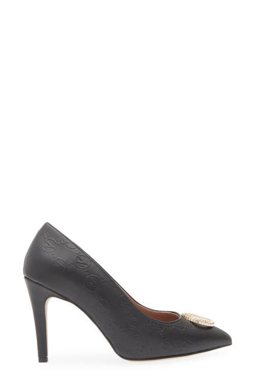 Valentino By Mario Valentino Clara Vlogo Embossed Pump In Black