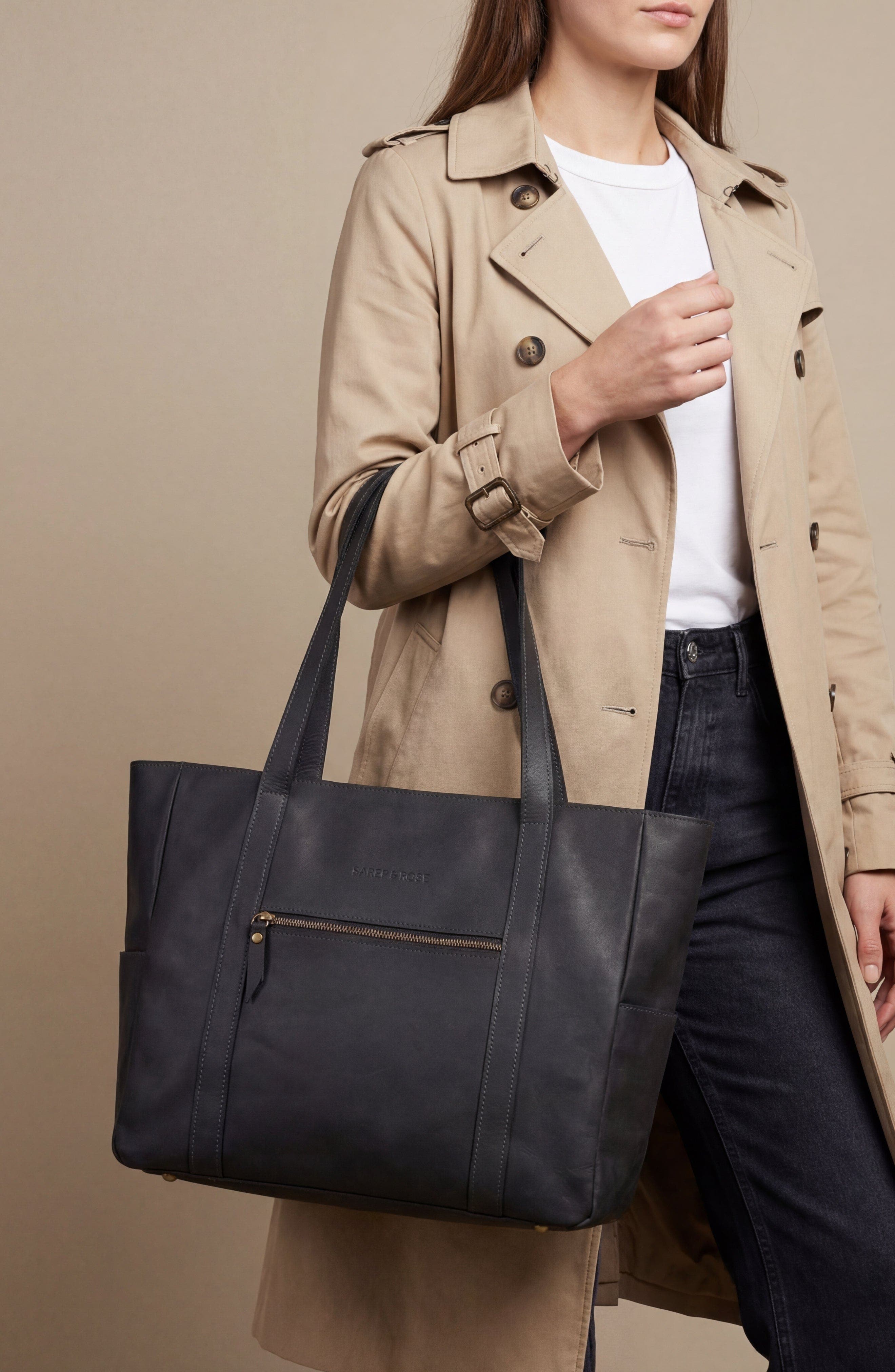 Sarep + Rose Cara Tote Bag, Alternate, color, Black Nubuck