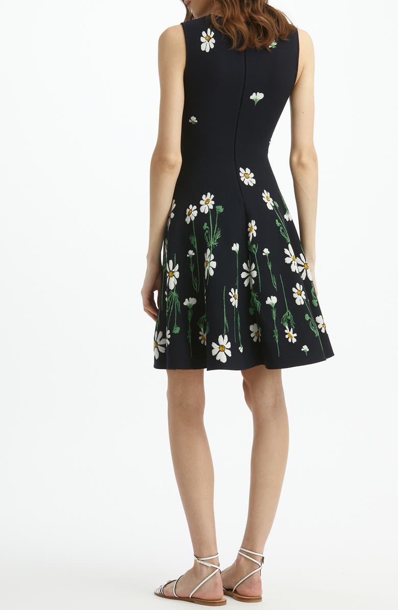 Oscar de la Renta Floral Fit & Flare Dress, Alternate, color,