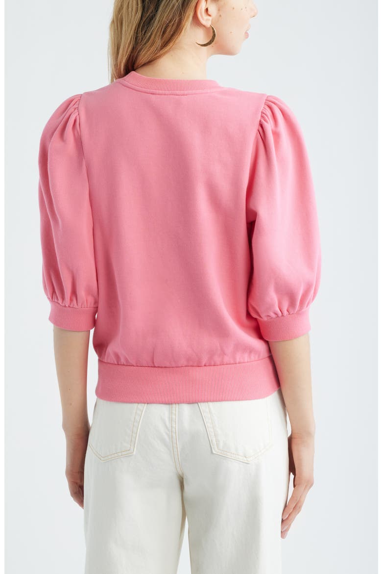 Embroidered Puff Sleeve Sweatshirt, Alternate, color, PINK LEMONADE EMBROIDERY