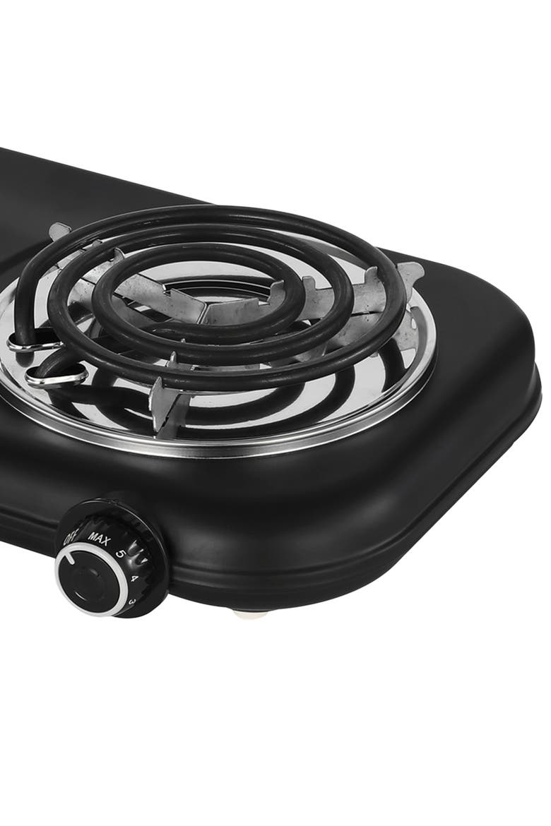 1100w Countertop Double Coiled Electric Burner, Alternate, color, Black