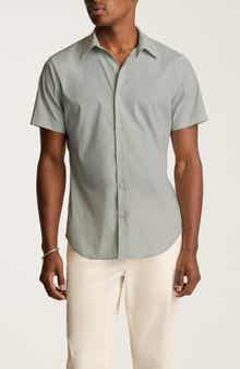 Bonobos Tech Slim Fit Geo Print Short Sleeve Button-Up Shirt