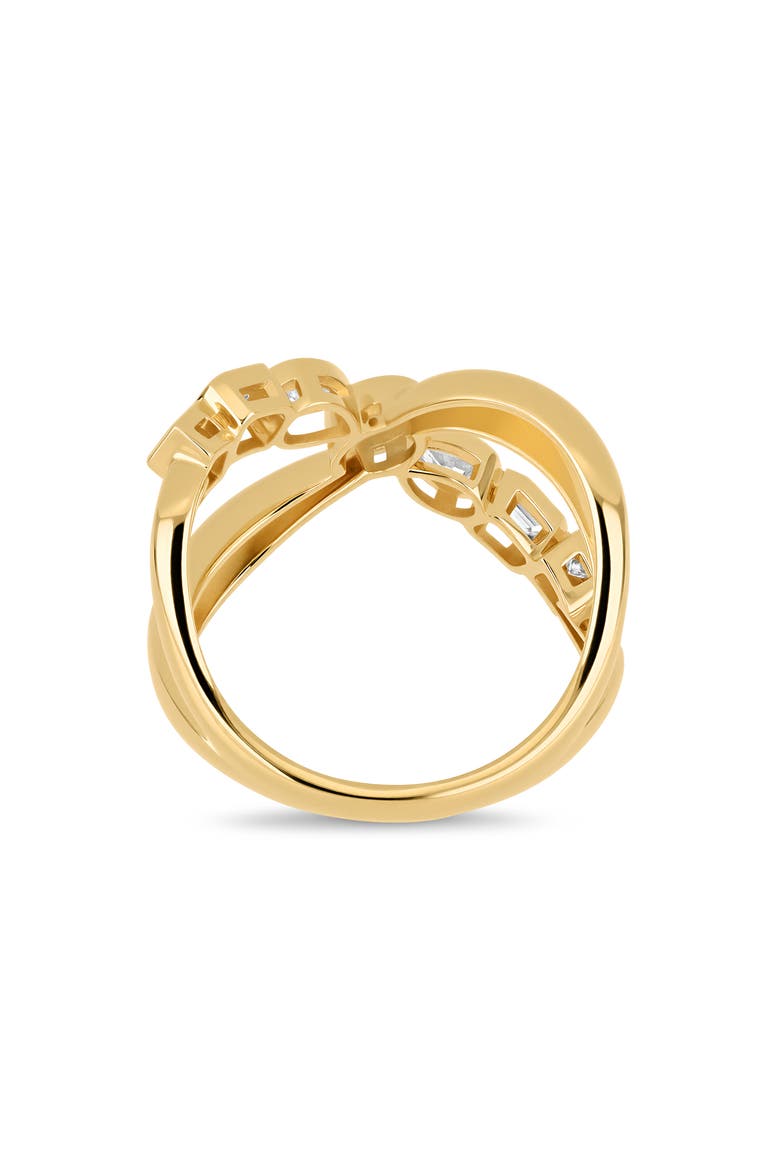 18K Gold Maya Natural Diamond Crossover Statement Ring, Alternate, color, 18K YELLOW GOLD/ DIAMOND