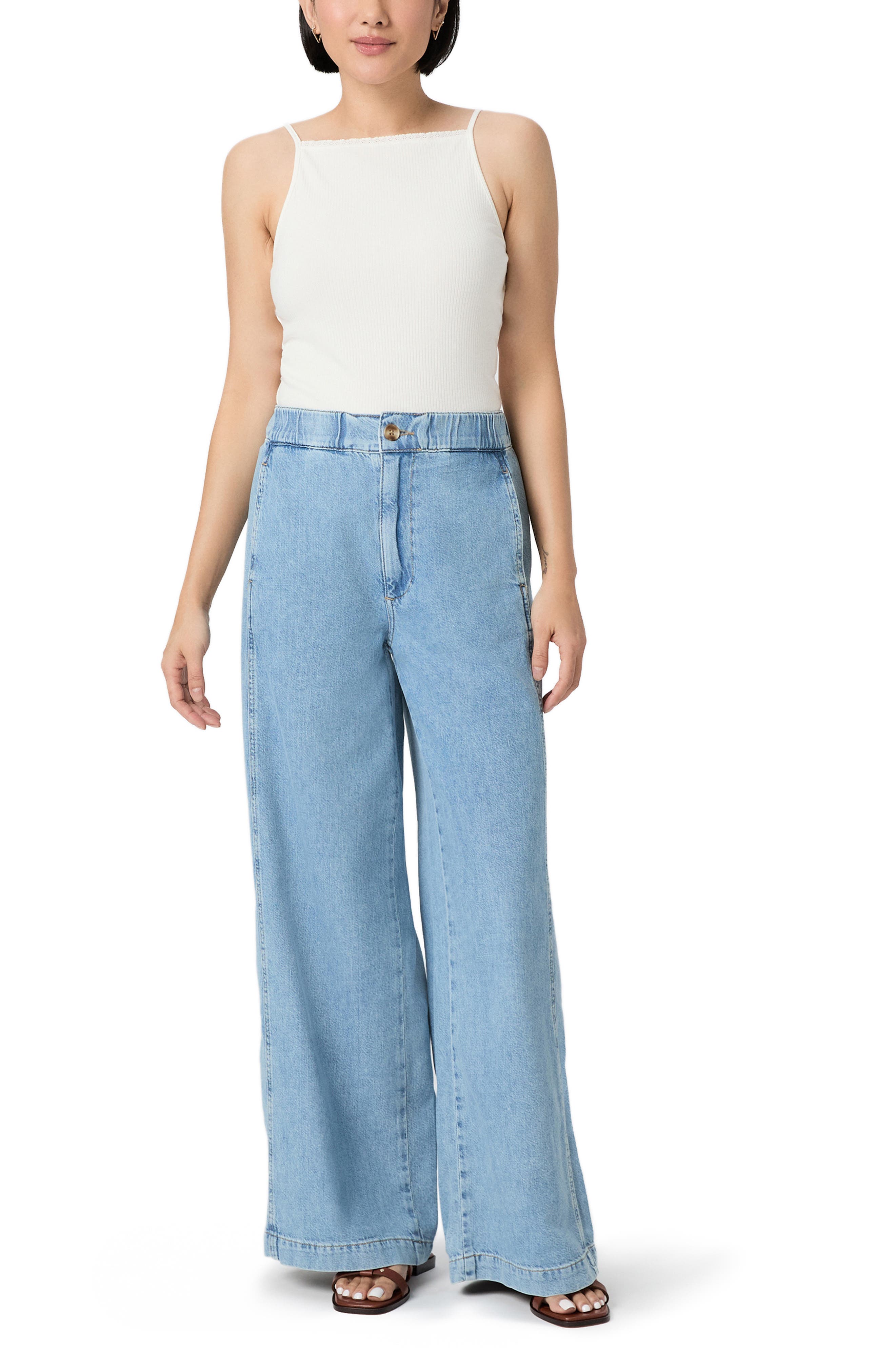 「Rumi」BELVET Rigid Baggy Denim PAIGE Rumi High Waist Wide Leg Jeans (Women) | Nordstrom