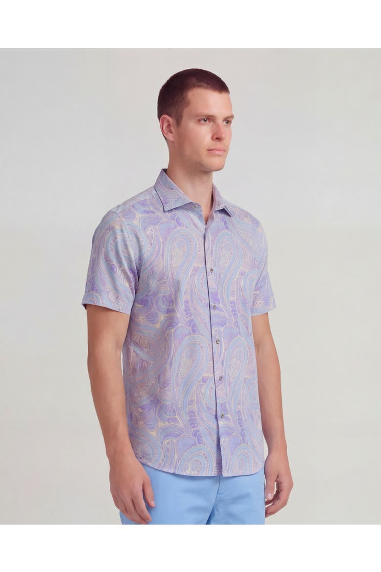 Marakesh Paisley Mens Short Sleeve Shirt, Alternate, color, Marakesh Paisley Helio