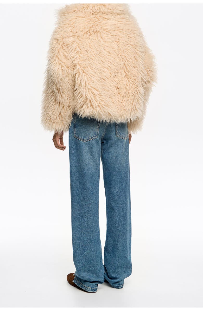 Bimba y Lola Short Fur Jacket, Alternate, color, Ivory