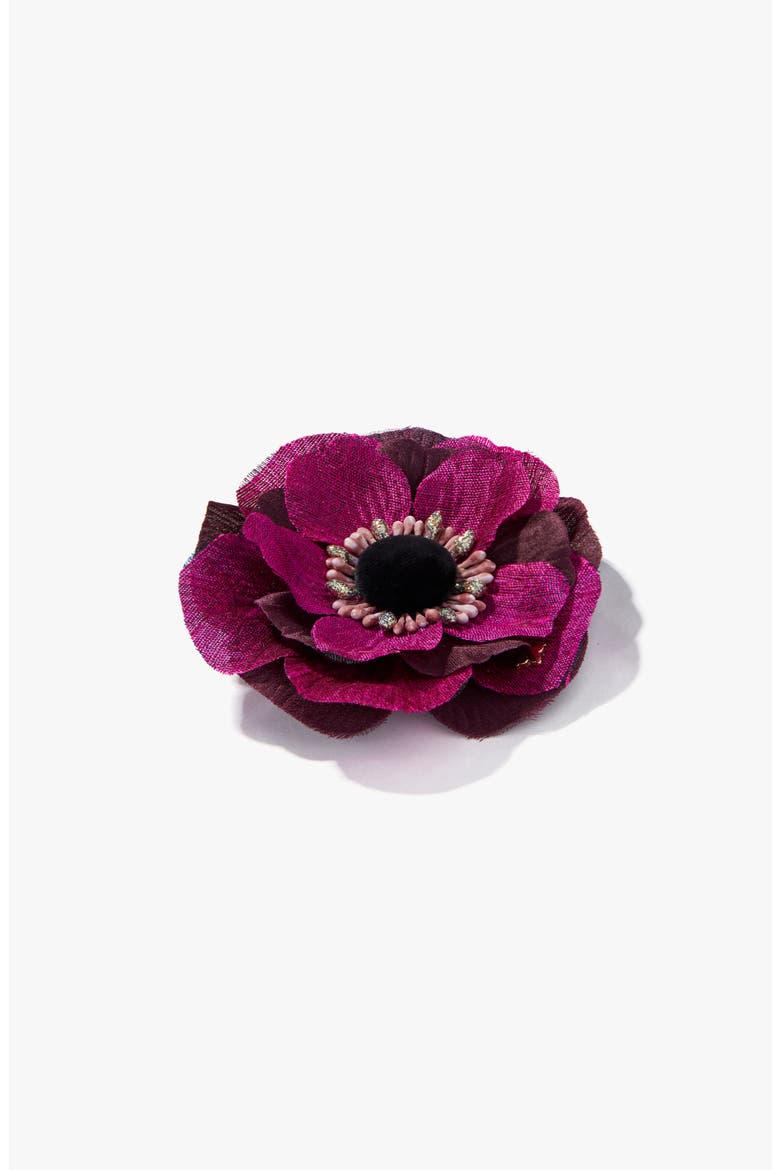 The Magenta Anemone Floral Brooch, Alternate, color, Magenta