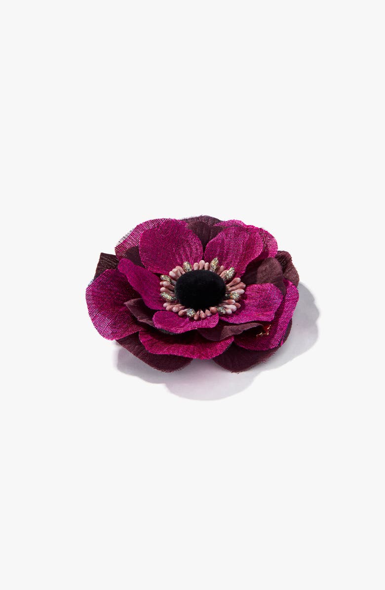 Helena Simon The Magenta Anemone Floral Brooch, Alternate, color, Magenta