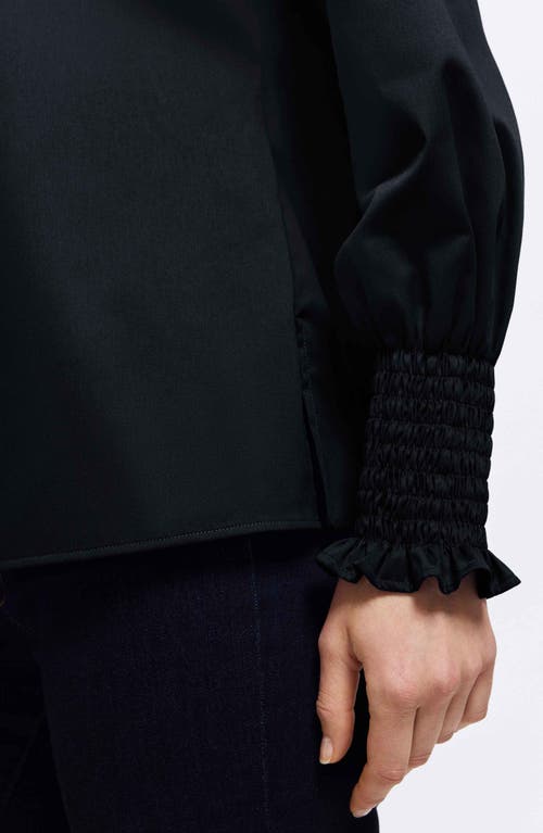 Foxcroft Avril Matte Sateen Button-up Shirt In Black