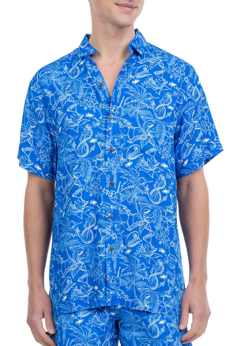 The Margaritaville Ode to Jimmy Short Sleeve Shirt, Alternate, color, Blue