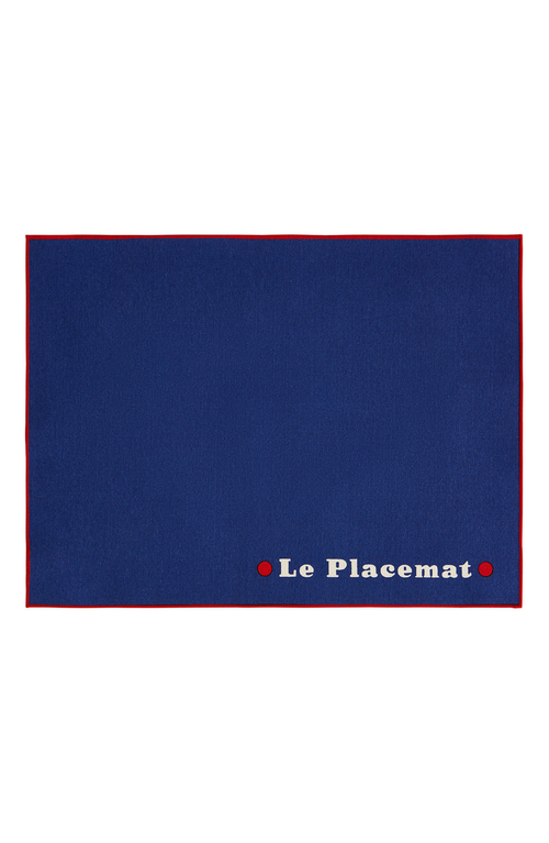 Jonathan Adler Le Placemat Set In Navy Blue/red Trim