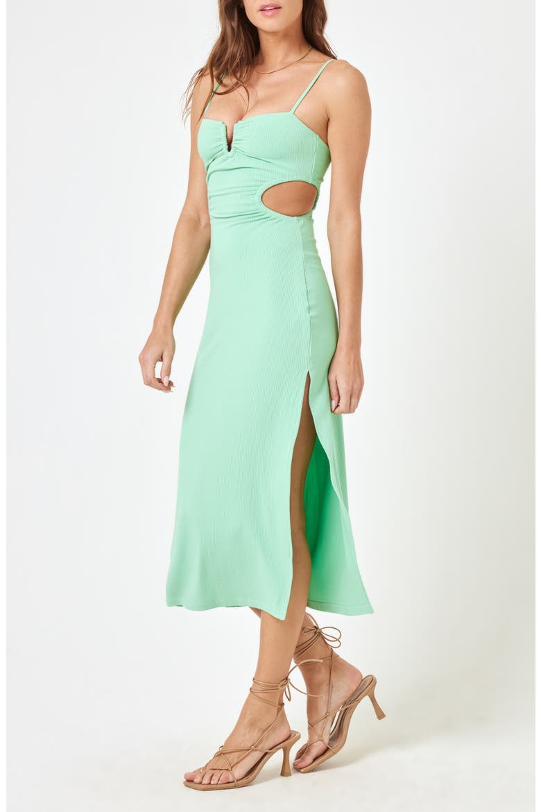 Cameron Cutout Rib Cover-Up Midi Dress, Alternate, color, AQUAMARINE