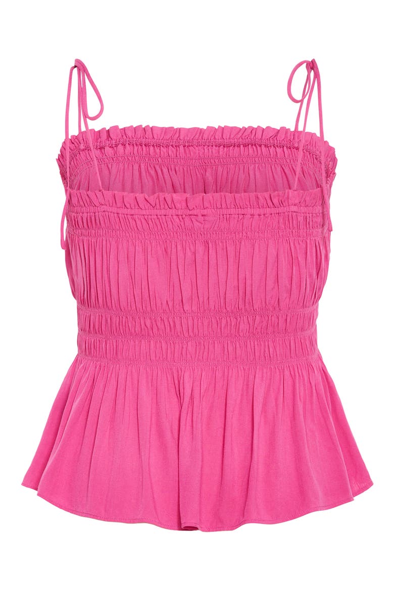 Lyla Tie Strap Peplum Tank, Alternate, color, FUCHSIA