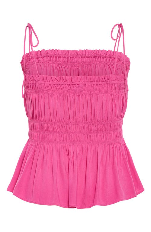 City Chic Lyla Tie Strap Peplum Tank In Pink