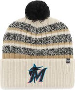 '47 Men's '47 Natural Miami Marlins Tavern Cuffed Knit Hat with Pom