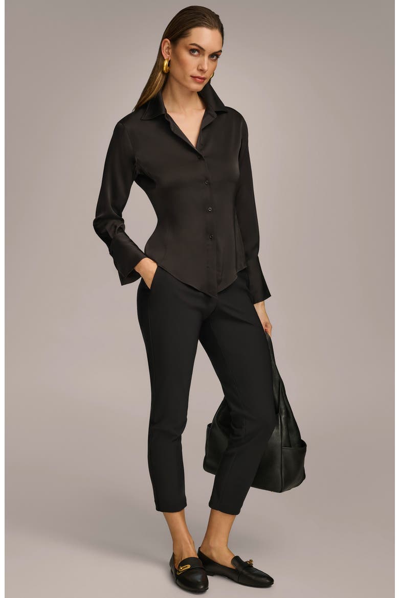 Long Sleeve Button-Up Shirt, Alternate, color, BLACK