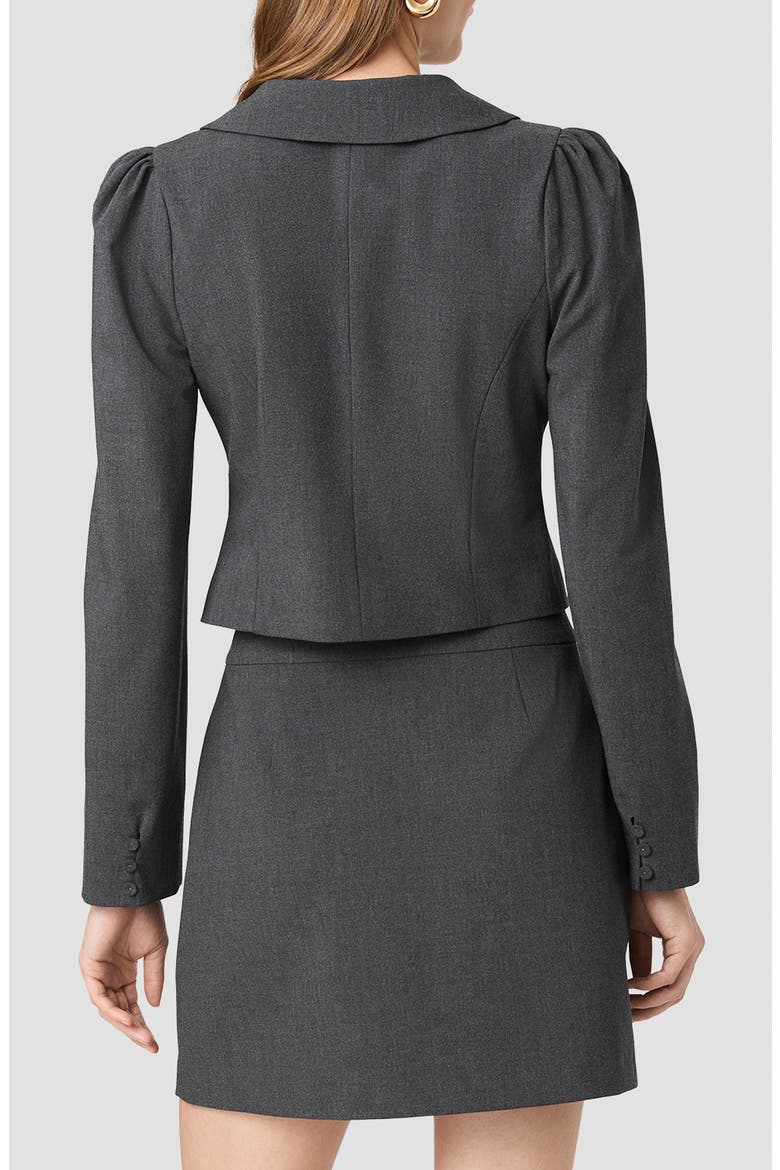 Tavi Crosshatch Suiting Peter Pan Collar Top, Alternate, color, GRAPHITE