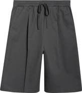 Fear of God Essentials Pleat Front Relaxed Fit Drawstring Cotton Twill Shorts