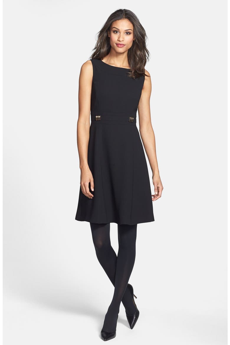 Fit & Flare Dress, Alternate, color, BLACK