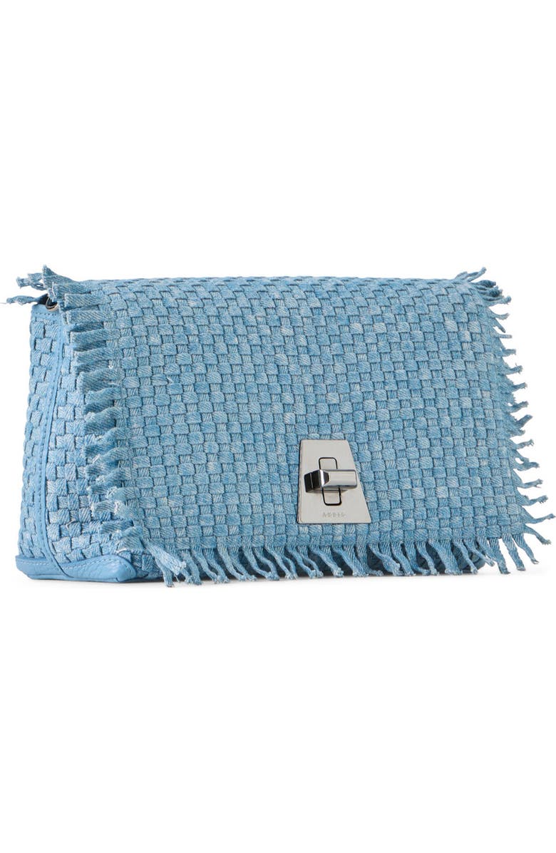 Akris Little Anouk Braided Denim Shoulder Bag, Alternate, color, Grey Sky