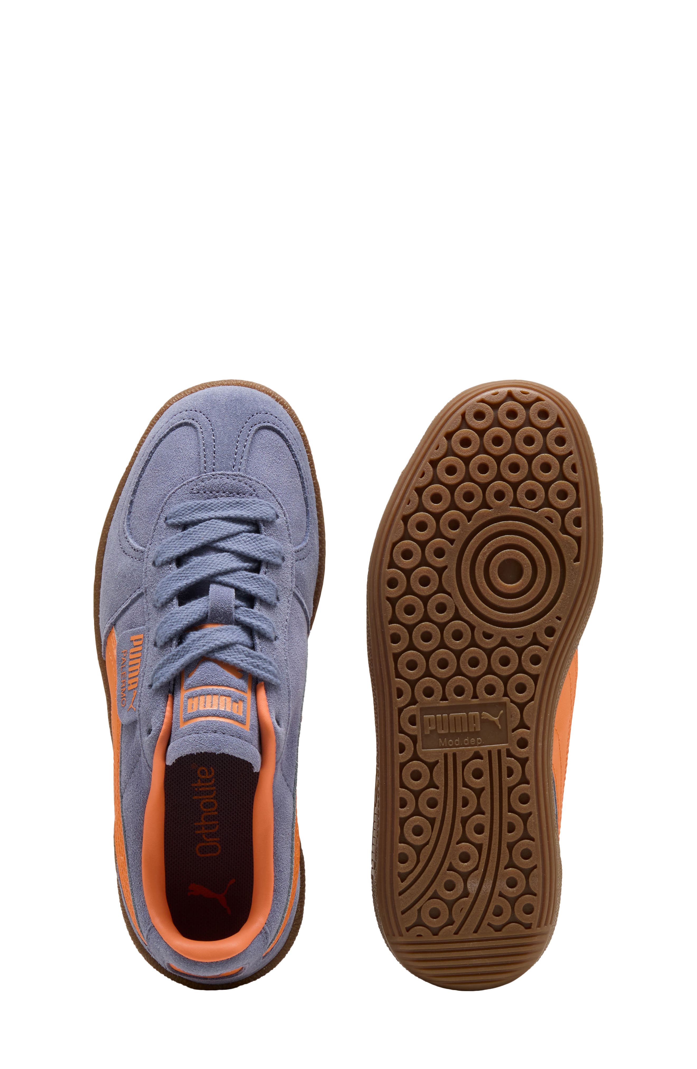 PUMA Kids' Palermo Sneaker, Alternate, color, Gray Sky/ Melon Glow