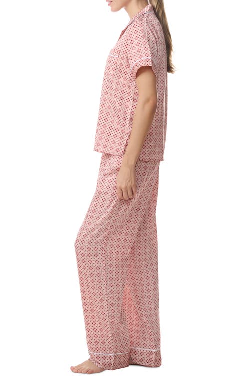 Splendid Notch Collar Pajamas In Hearts And Diamond Geo