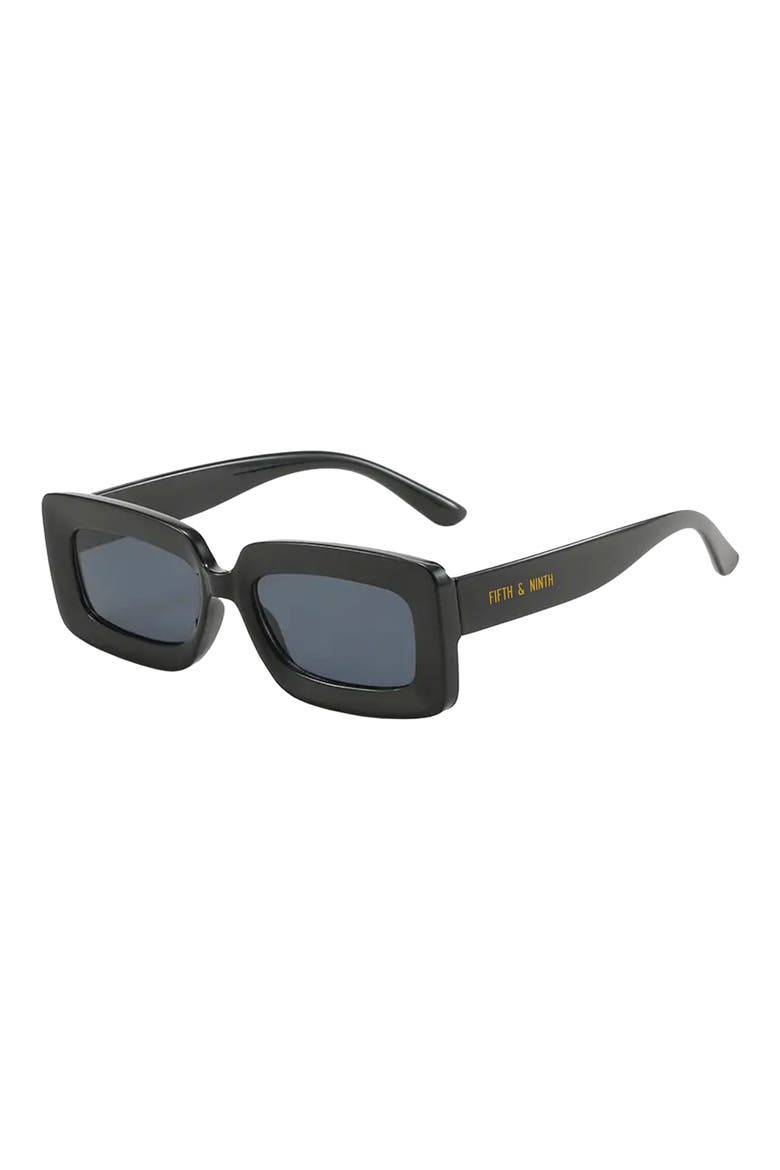 River 51mm Polarized Rectangular Sunglasses, Alternate, color, BLACK/ BLACK