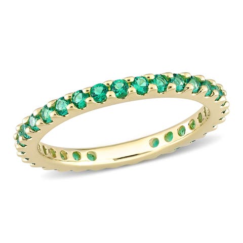 Lab-Created Emerald Eternity Ring 10k