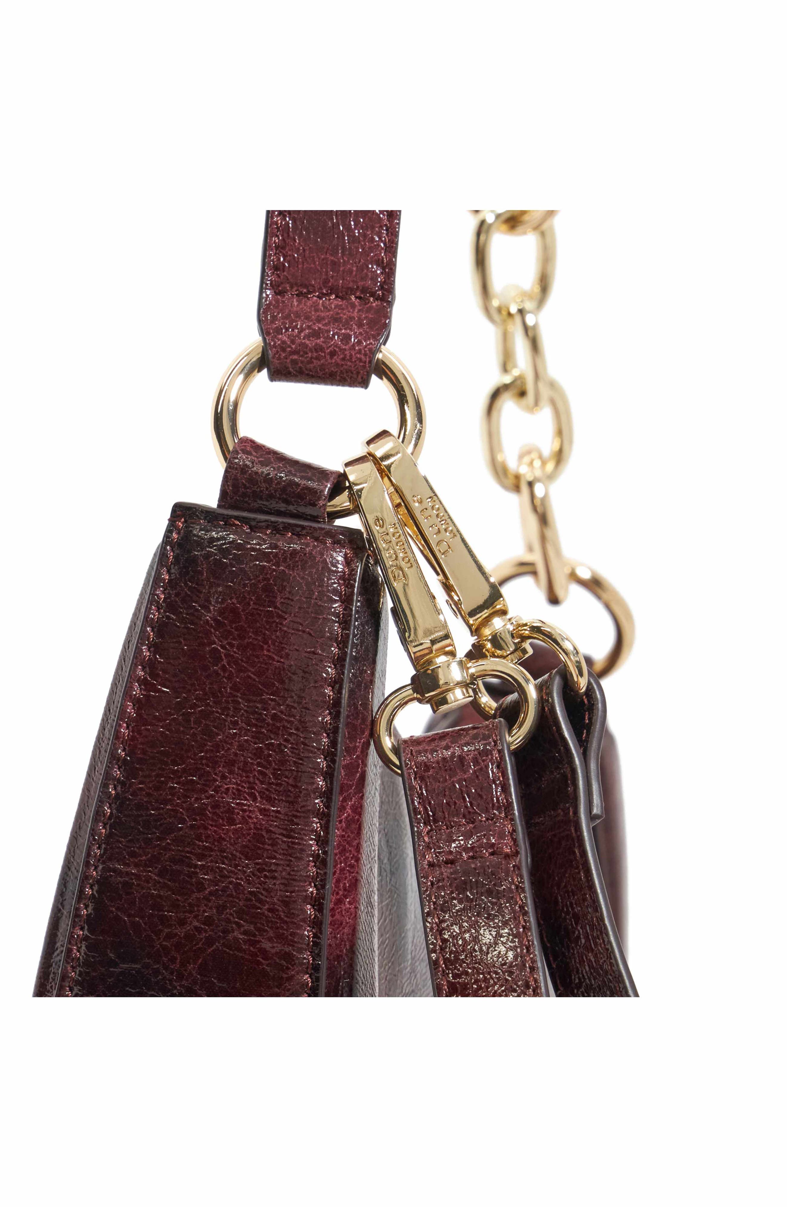 Dune London Direction Faux Leather Shoulder Bag, Alternate, color, Purple