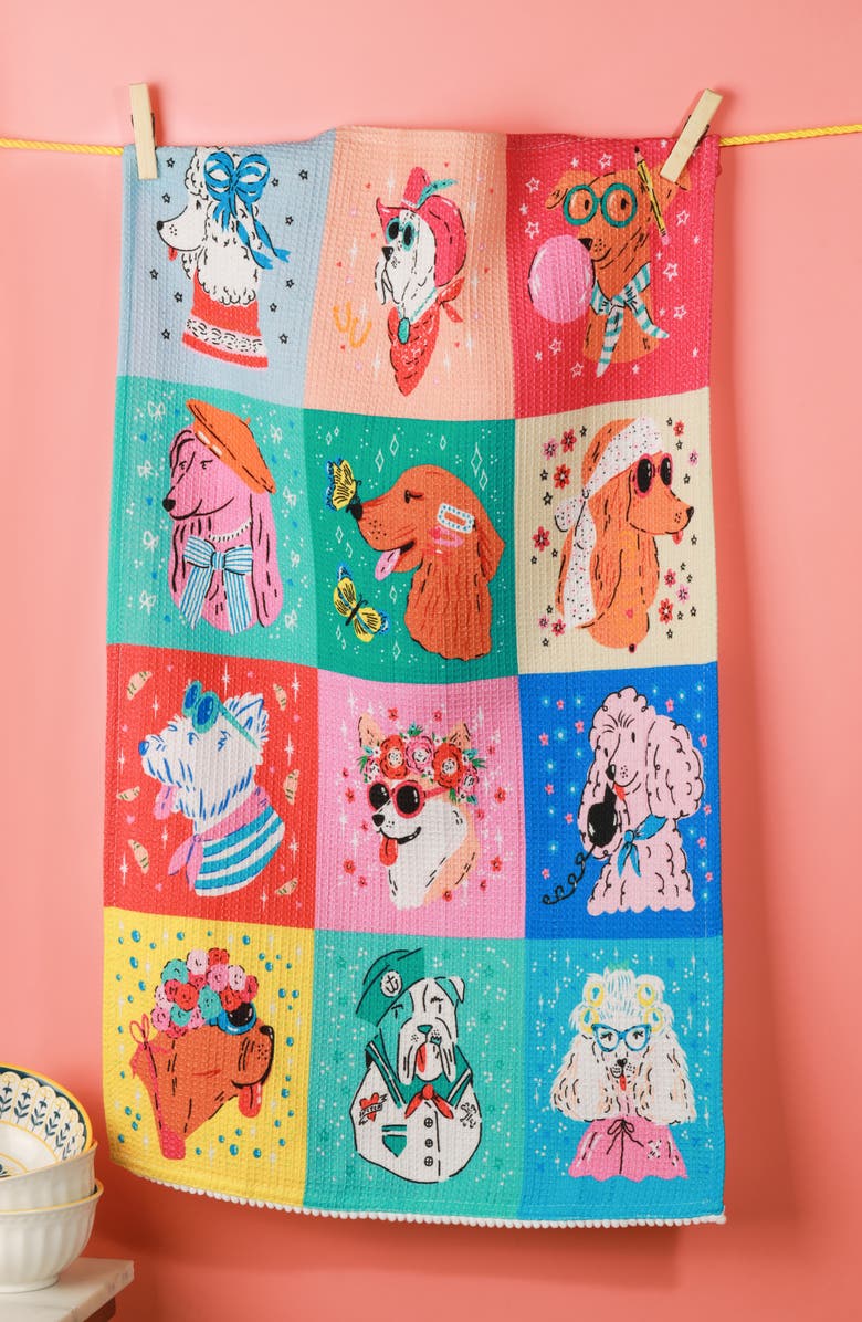 Tiramisu Chic Canine Set of 3 Kitchen Towels, Alternate, color, Multi