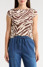 Sanctuary Meet You There Cap Sleeve Mesh Top