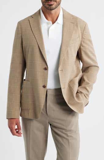 BOSS Hanry Slim Fit Check Stretch Wool & Cotton Sport Coat