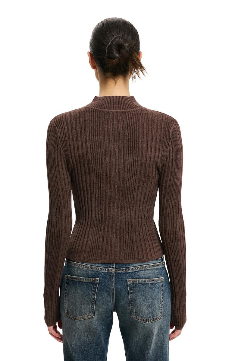 Cotton On Women's Variegated Rib Zip Through, Alternate, color, American Oak