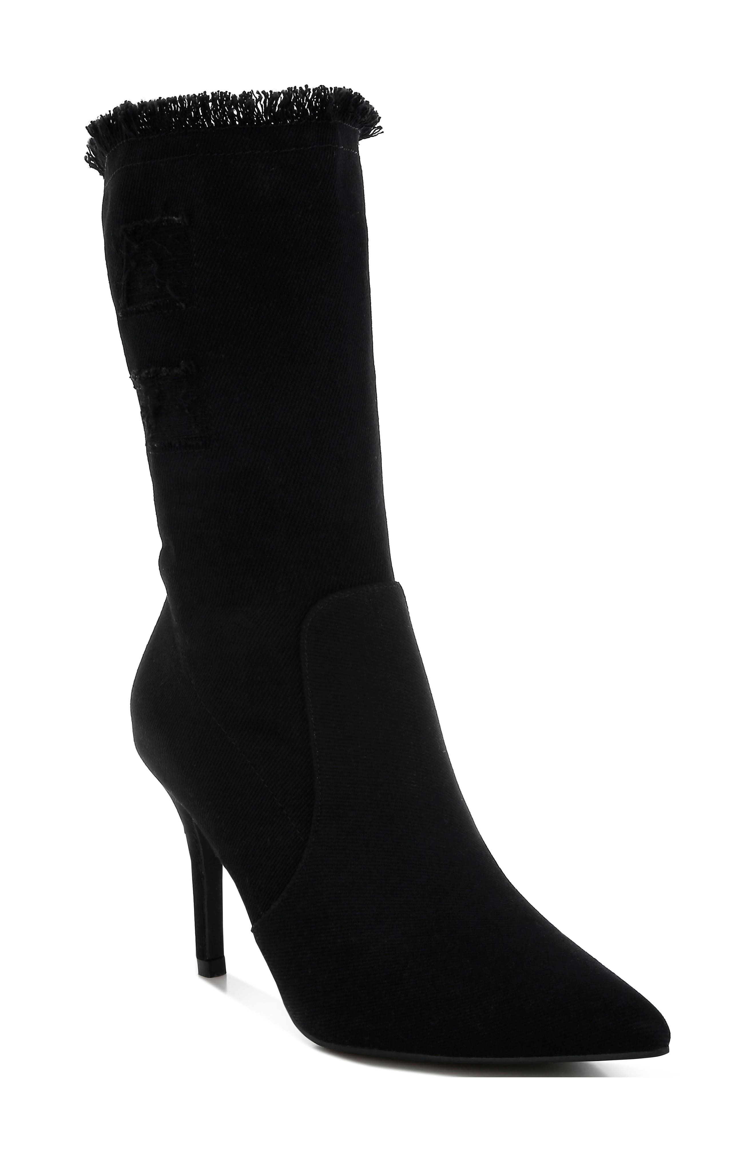 LONDON RAG Himkok Fringed Pointed Toe Boot, Main, color, 