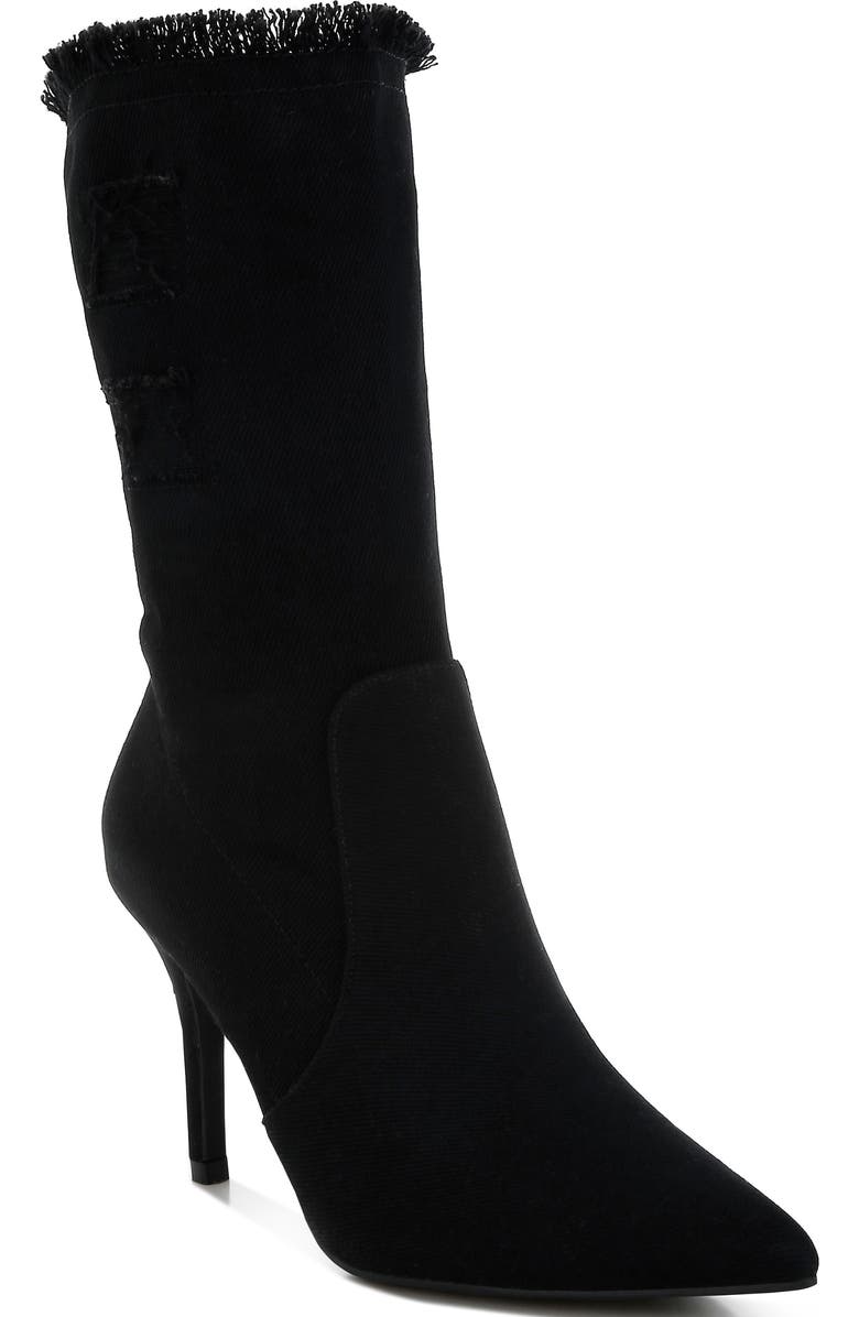 LONDON RAG Himkok Fringed Pointed Toe Boot, Main, color,