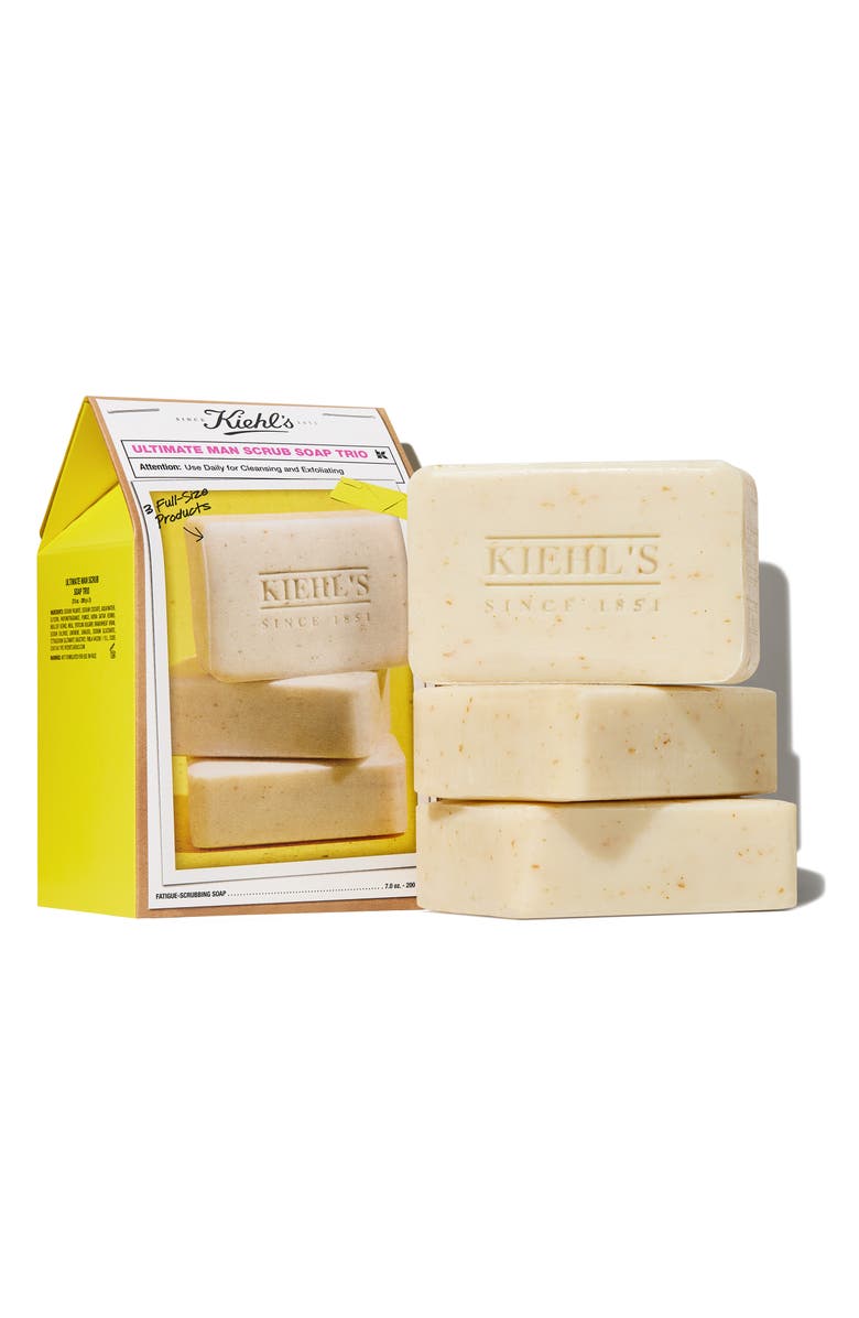 Kiehl's Since 1851 Ultimate Man Scrub Soap Bar Trio $60 Value, Main, color, 