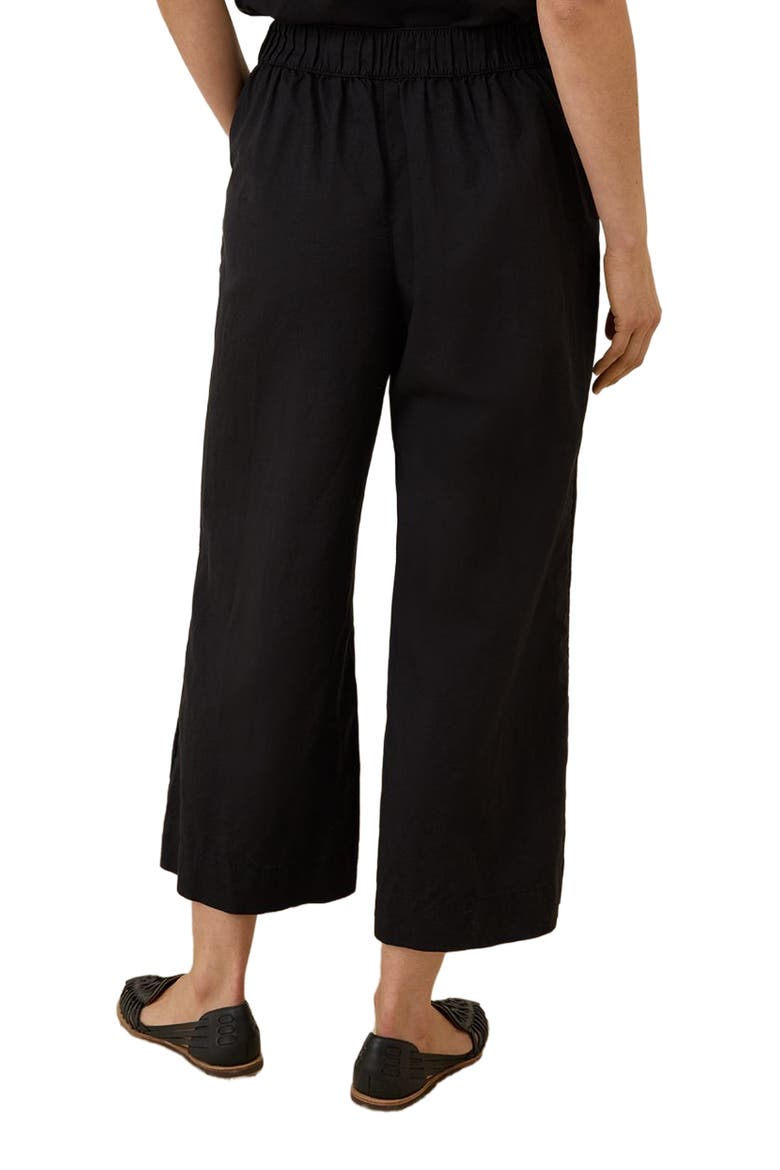 Canopy Linen Pleated Trouser Made with Organic Cotton, Alternate, color, Black