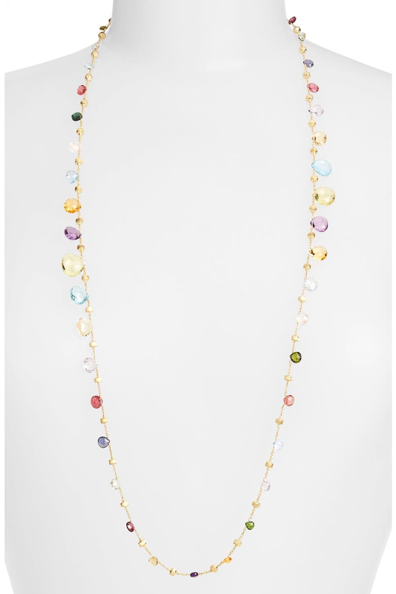 'Paradise' Long Station Necklace, Main, color, MULTI/ YELLOW GOLD