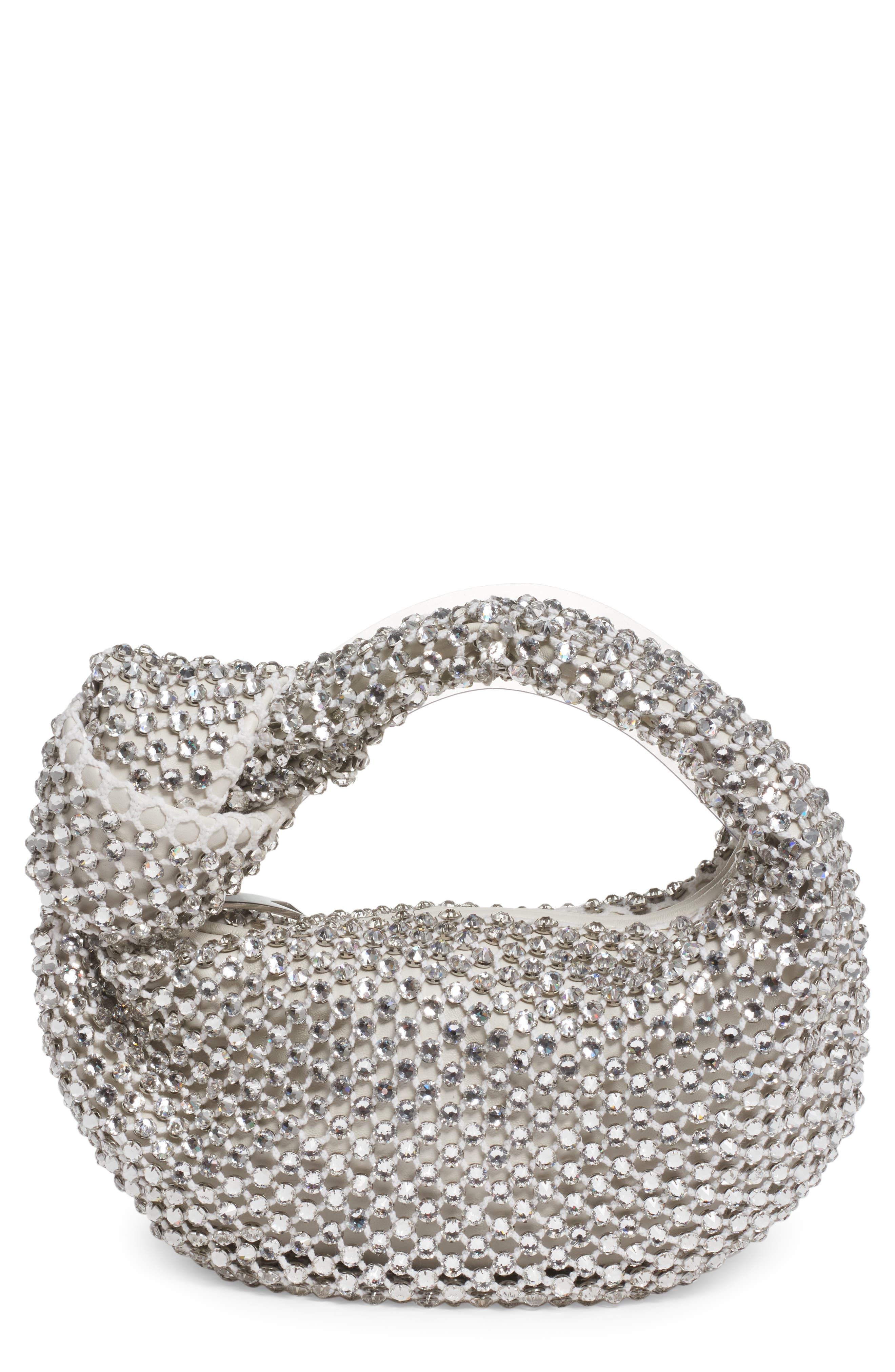 Bottega Veneta Mini Jodie Crystal Mesh Hobo, Main, color, 