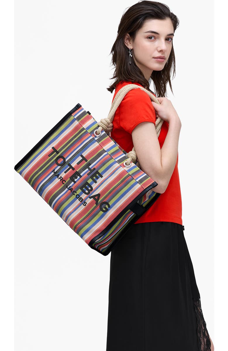 Marc Jacobs The Stripe Mesh Large Tote Bag, Alternate, color, Red Multi