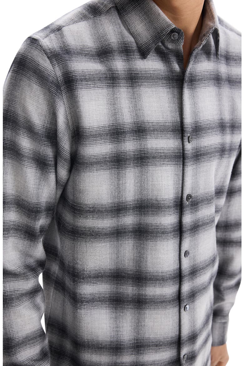 Irving Plaid Cotton Flannel Button-Up Shirt, Alternate, color, VPR MLNGE