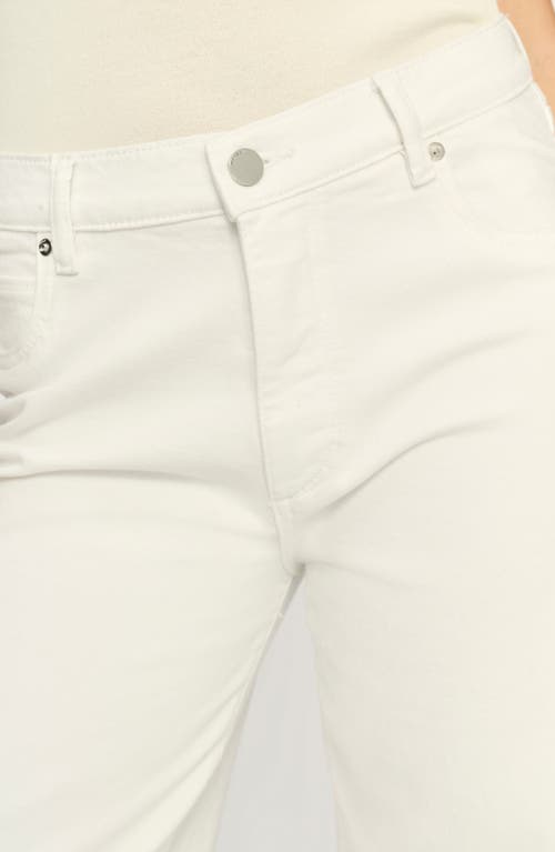 Dl1961 Thea Boyfriend Relaxed Jeans In White Cuff In White Cuffed