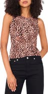 Vince Camuto Leopard Print Sleeveless Shell