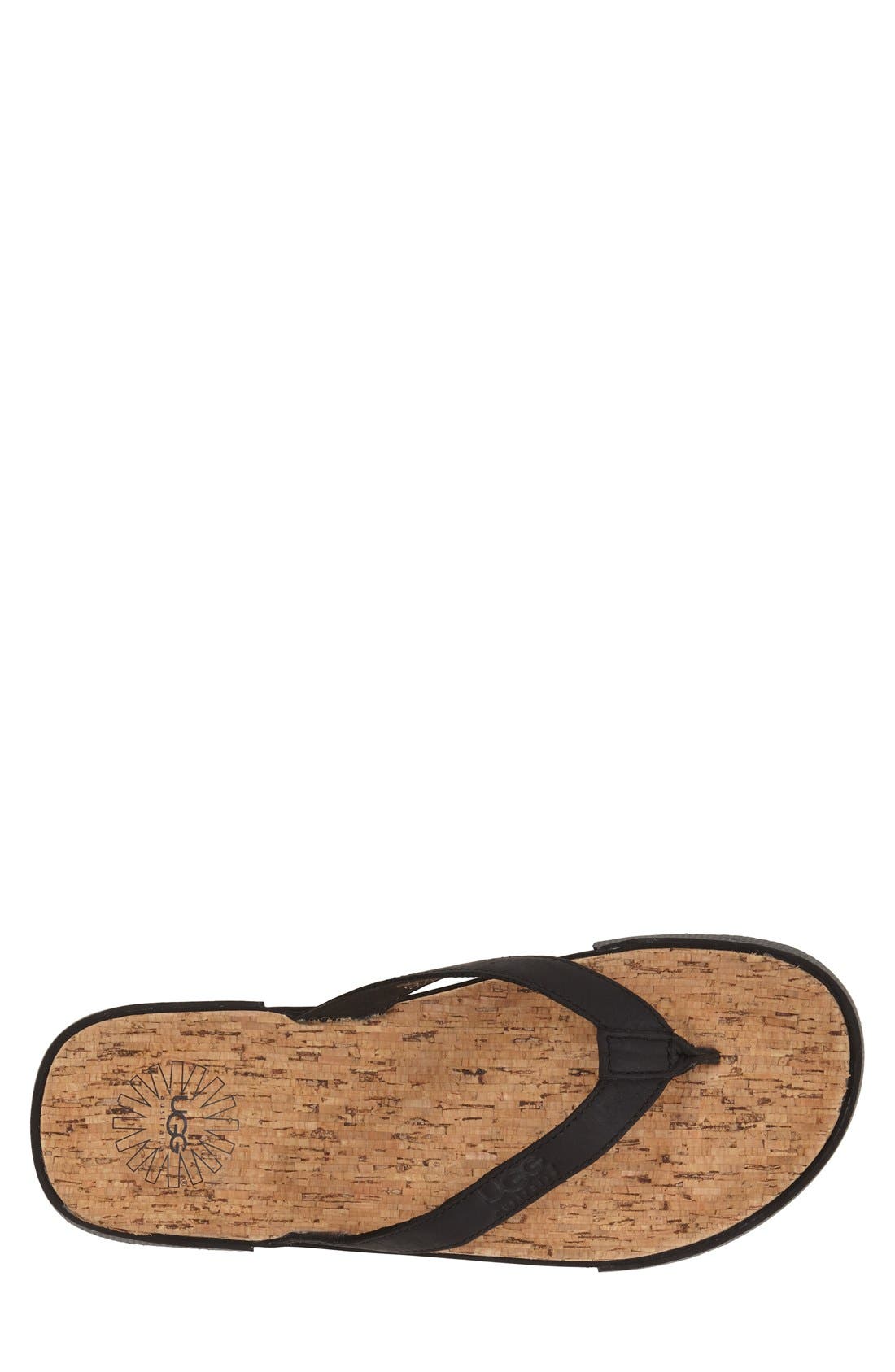 UGG<sup>®</sup> 'Bennison II' Leather Flip Flop, Alternate, color, 