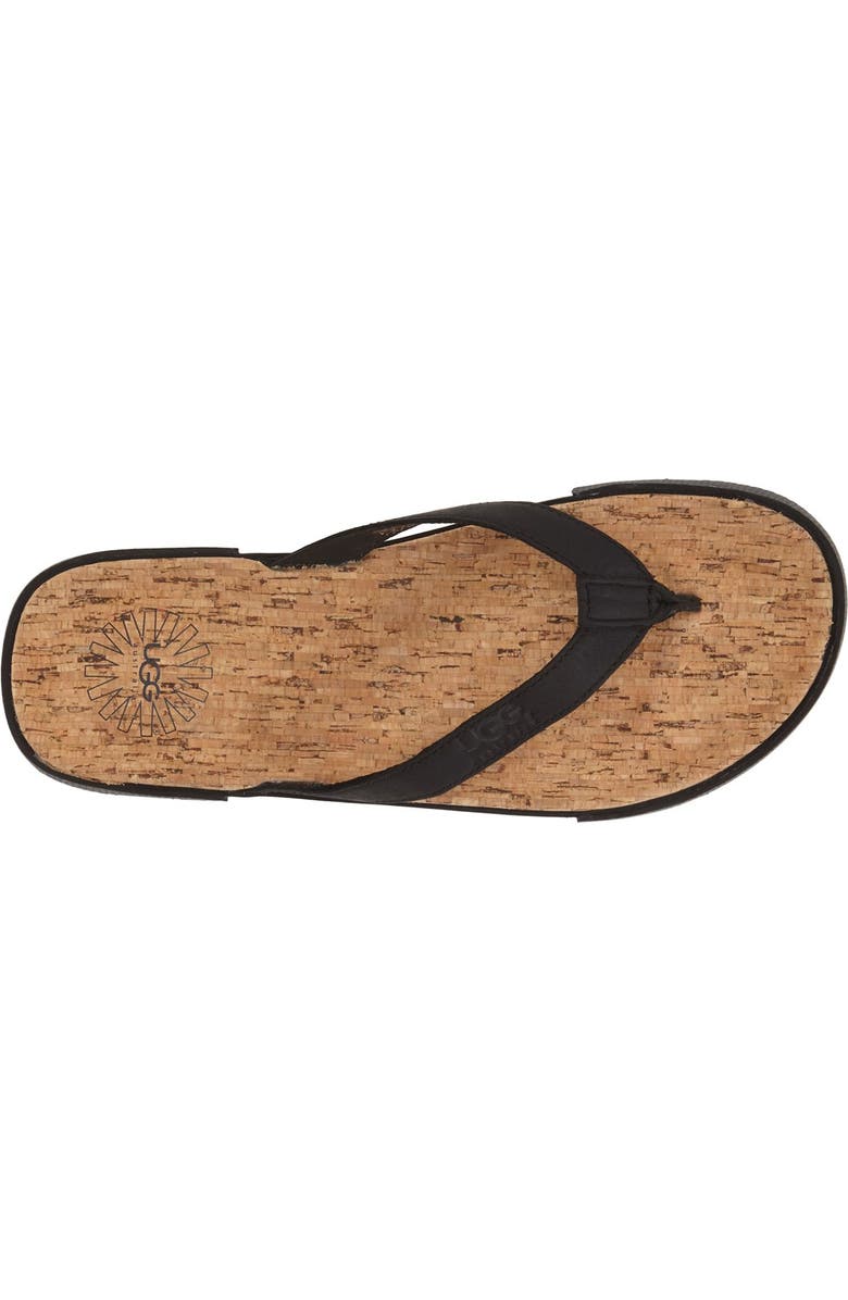 UGG<sup>®</sup> 'Bennison II' Leather Flip Flop, Alternate, color,