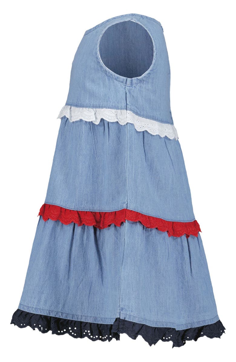 Tommy Hilfiger Tiered Denim Dress & Bloomers, Alternate, color, Blue