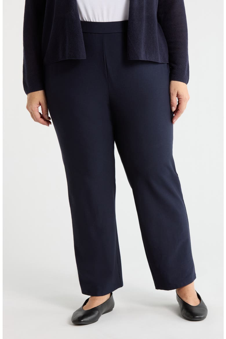 Stretch Crepe Kick Flare Ankle Pants, Main, color, INK