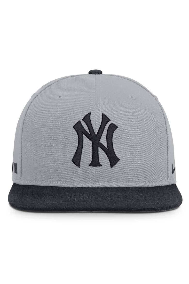 Men's Nike Gray/Navy New York Yankees Primetime Pro Dri-FIT Snapback Hat, Alternate, color, Gray