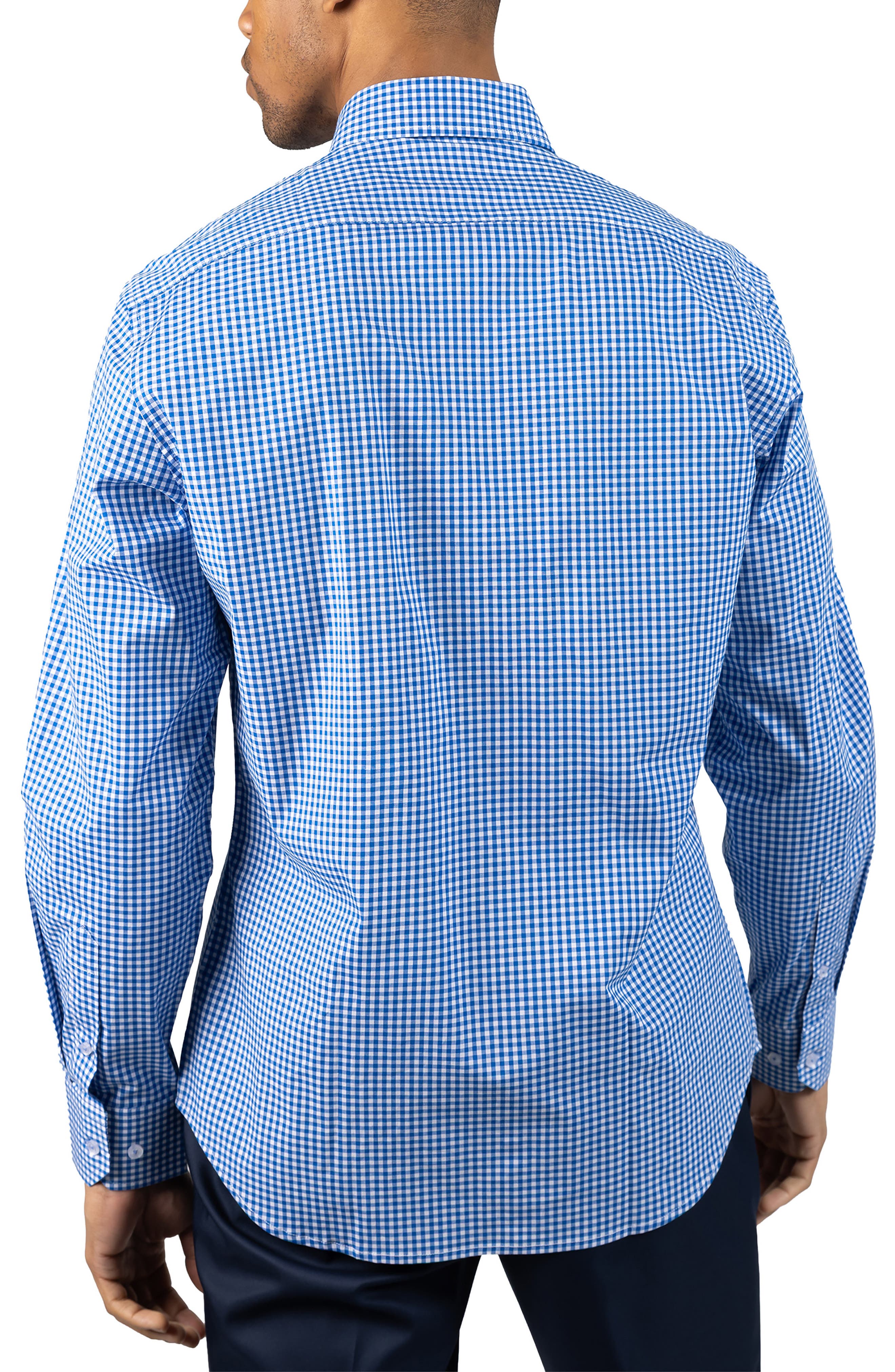 Gingham Stretch Cotton Button-Up Shirt - image 2