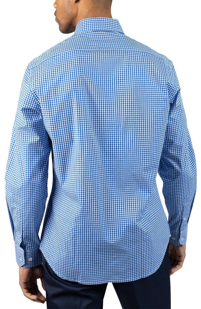 TailorByrd Gingham Stretch Cotton Button-Up Shirt, Alternate, color, Royal